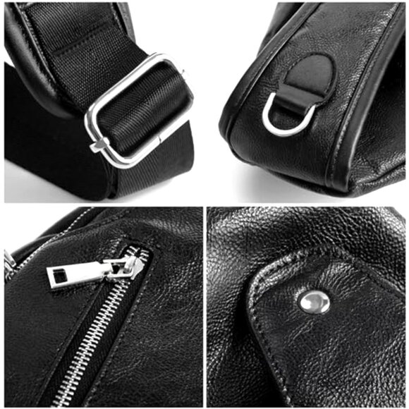 Large PU Leather Sling Backpack Crossbody Bag Travel Daypack Adjustable main image 4